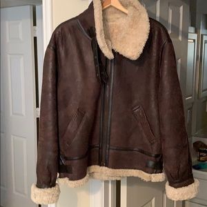 Real leather Scherling bomber jacket